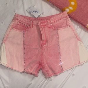 Blue B Collection - GORGEOUS pink rhinestone high rise shorts!